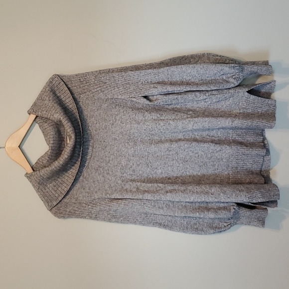 Anthropologie Paloma Womens Grey Ballon slv Knit Cowl neck Sweater sz M - Picture 3 of 10